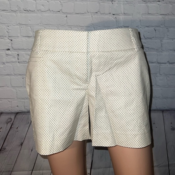 LOFT Pants - BRAND NWT Loft Cream Polka Dot High Waist shorts size 0